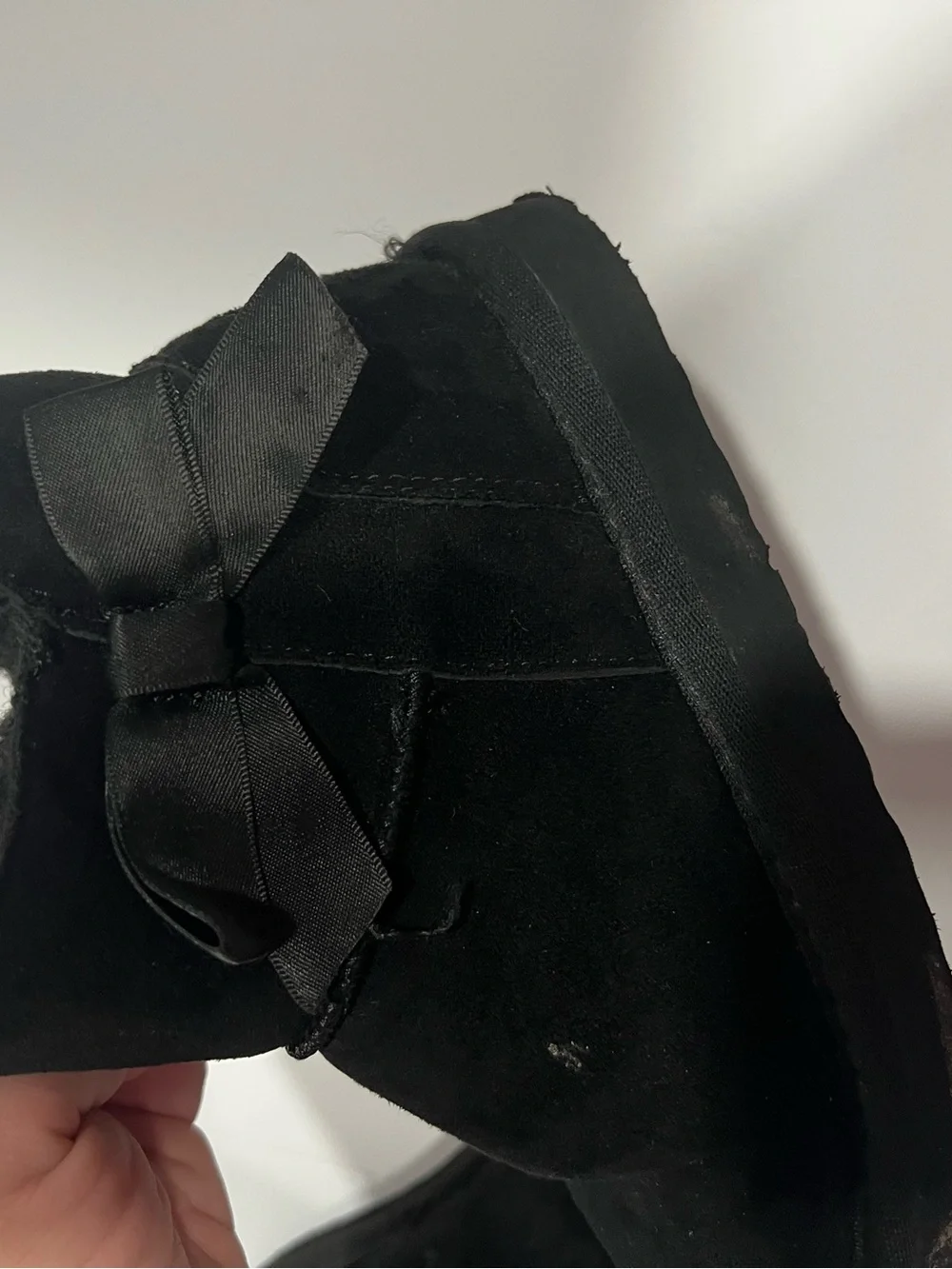 Girls  Black Pawz Bow Fleece Lined Boots Size 12